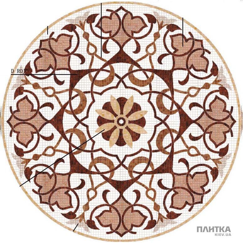 Мозаика Mozaico de Lux Stone C-MOS C-MOS DAHUA (ART PANNO 25.6) 25.6 (DIAM-1M) белый,коричневый