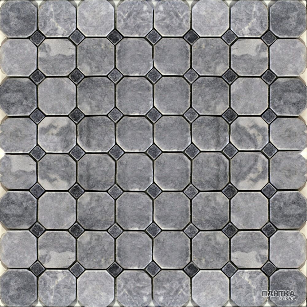 Мозаика Mozaico de Lux Stone C-MOS C-MOS BW04 POL (MUGWORT GREEN+GREY BLACK) серый