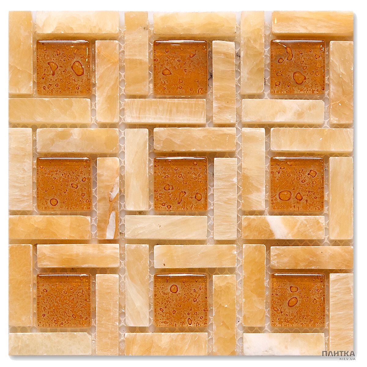 Мозаика Mozaico de Lux K-MOS K-MOS YX007 (10x40+23x23) оранжевый