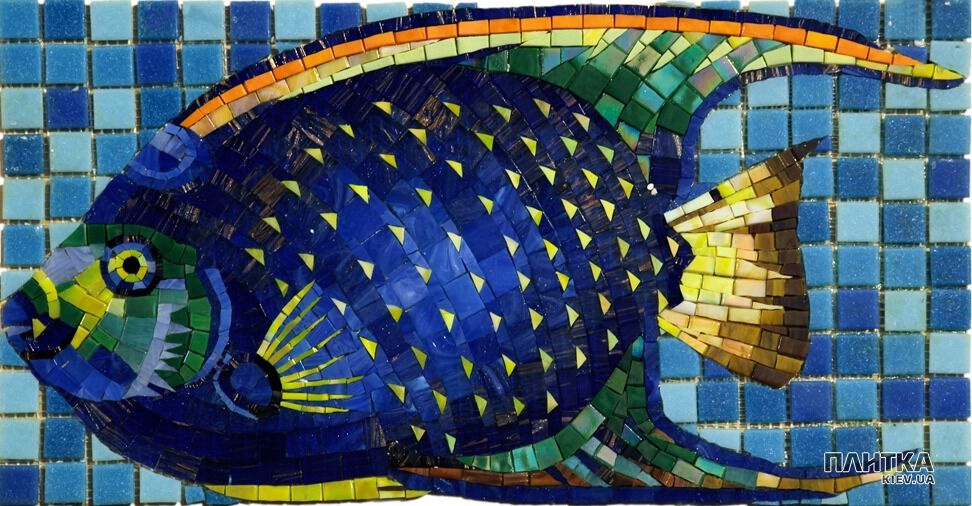 Мозаика Mozaico de Lux R-MOS R-MOS MD997 голубой,желтый,синий