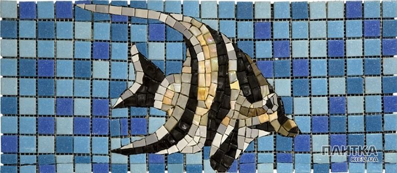 Мозаика Mozaico de Lux R-MOS R-MOS UR13008-FISH 1 серый,черный,синий