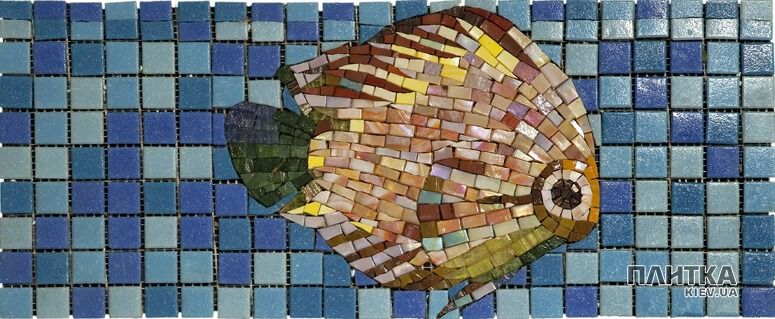 Мозаика Mozaico de Lux R-MOS R-MOS UR13008-FISH 2 голубой,коричневый,синий