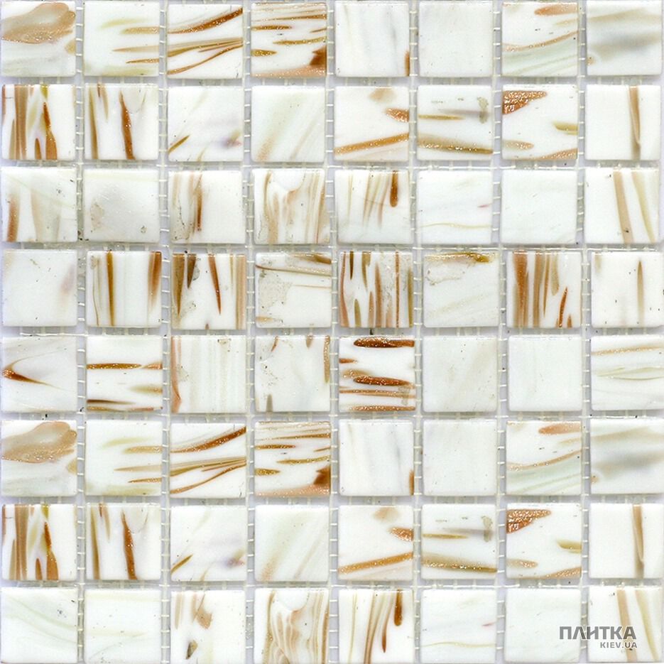 Мозаика Mozaico de Lux R-MOS R-MOS 20G12 WHITE белый,с авантюрином