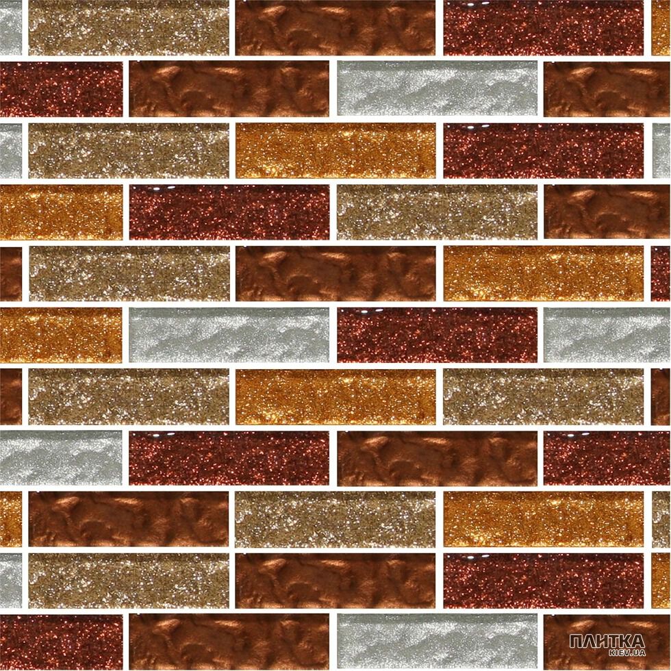Мозаїка Mozaico de Lux S-MOS S-MOS DM-B820(L) BRONZE BRICK коричневий,червоний,помаранчевий,дзеркало