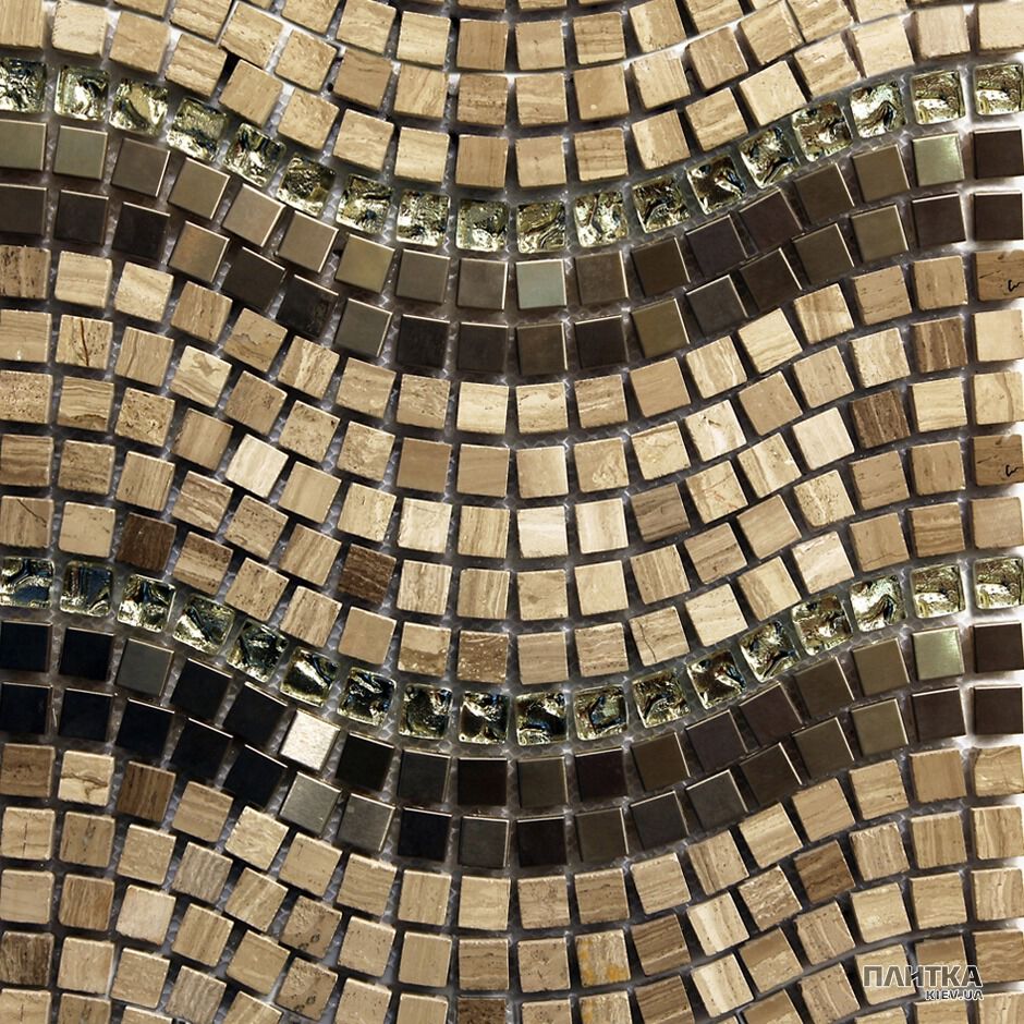 Мозаика Mozaico de Lux S-MOS S-MOS PT127 (L) коричневый,микс