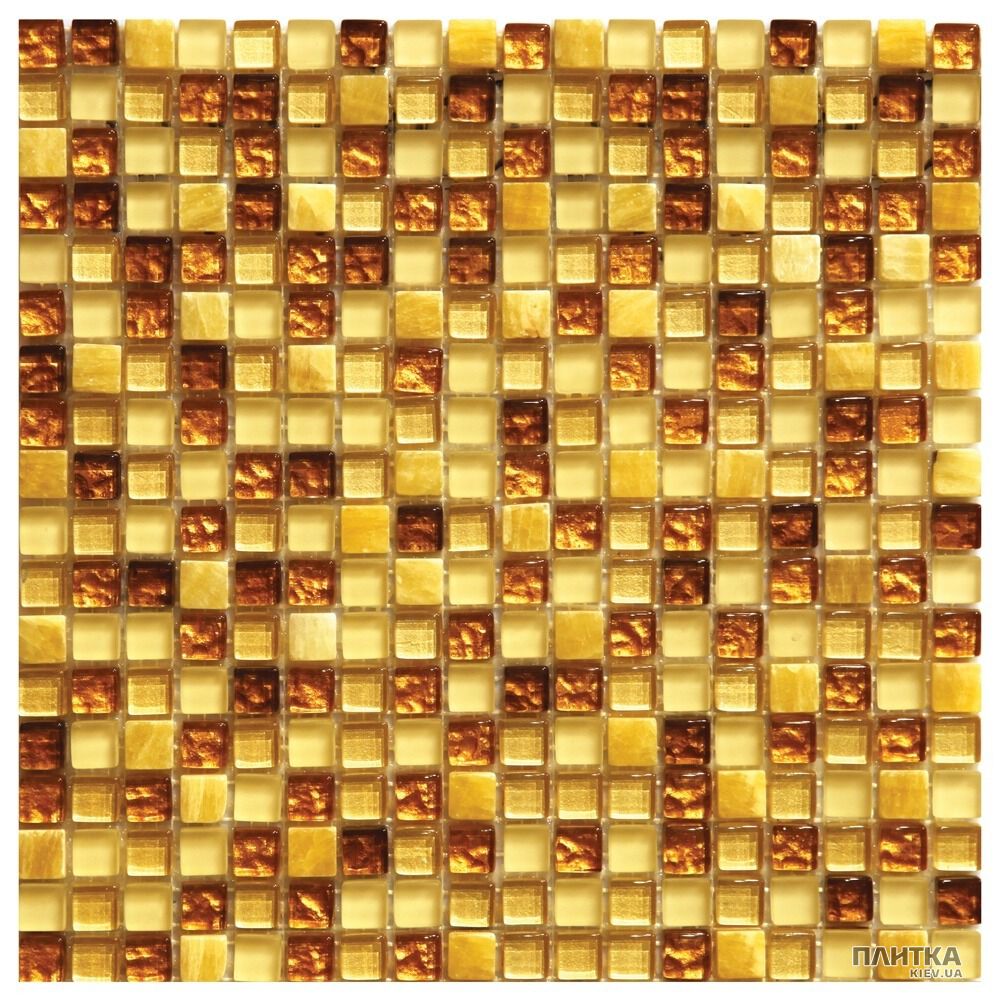Мозаїка Mozaico de Lux S-MOS S-MOS HS0444 (15x15) бежевий,коричневий,мікс
