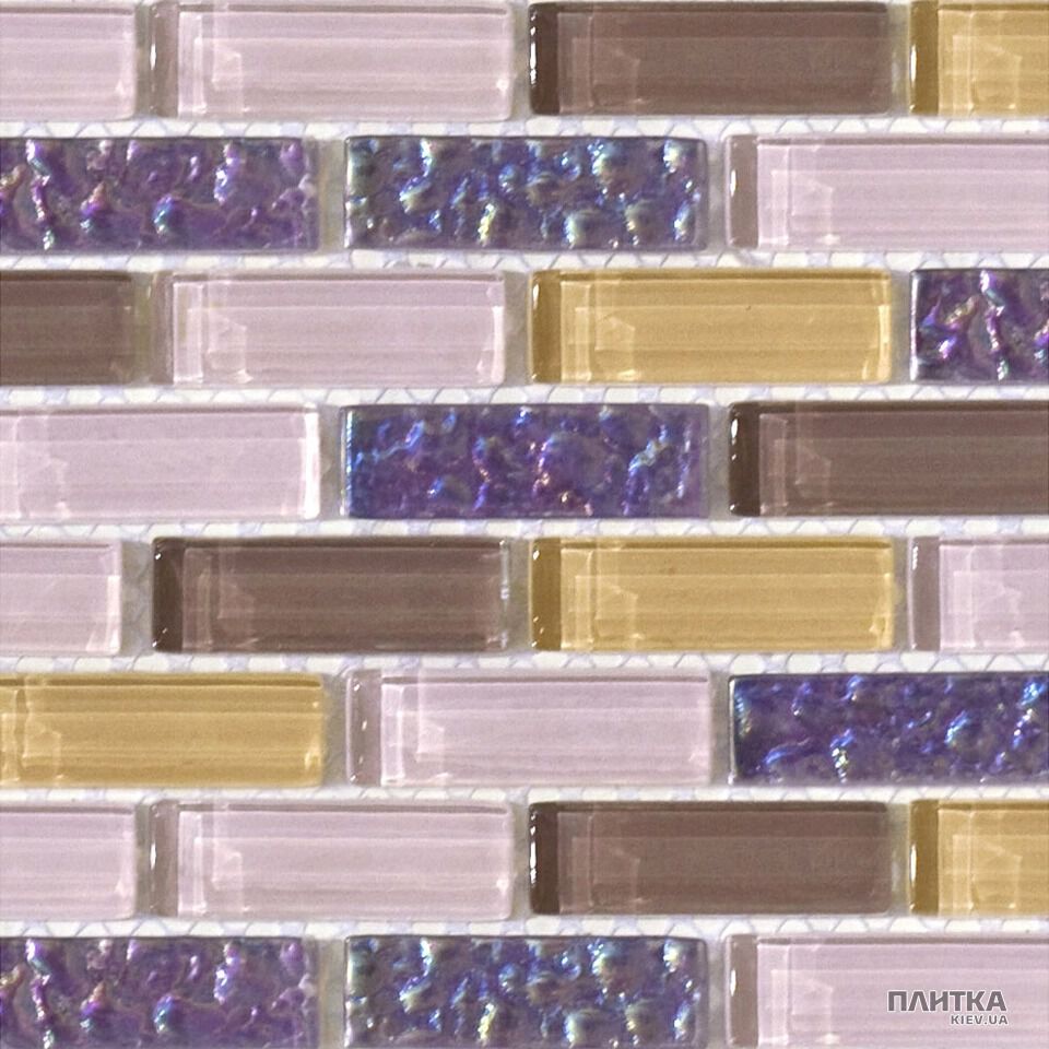 Мозаика Mozaico de Lux S-MOS S-MOS CHT05(CT05) BRICK LILA бежевый,фиолетовый,розовый