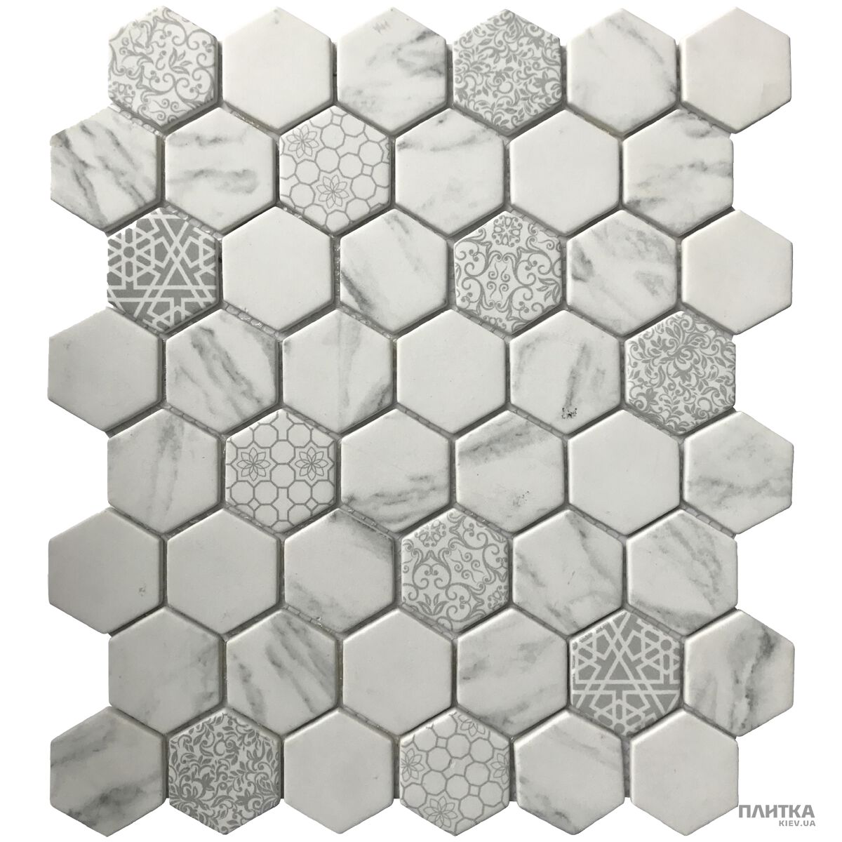 Мозаика Mozaico de Lux S-MOS S-MOS KP003 белый,серый