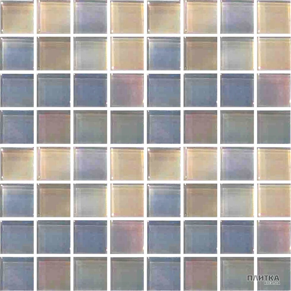 Мозаика Mozaico de Lux T-MOS T-Mos METALLIC 02 MOONLIGHT L белый,голубой,с перламутром