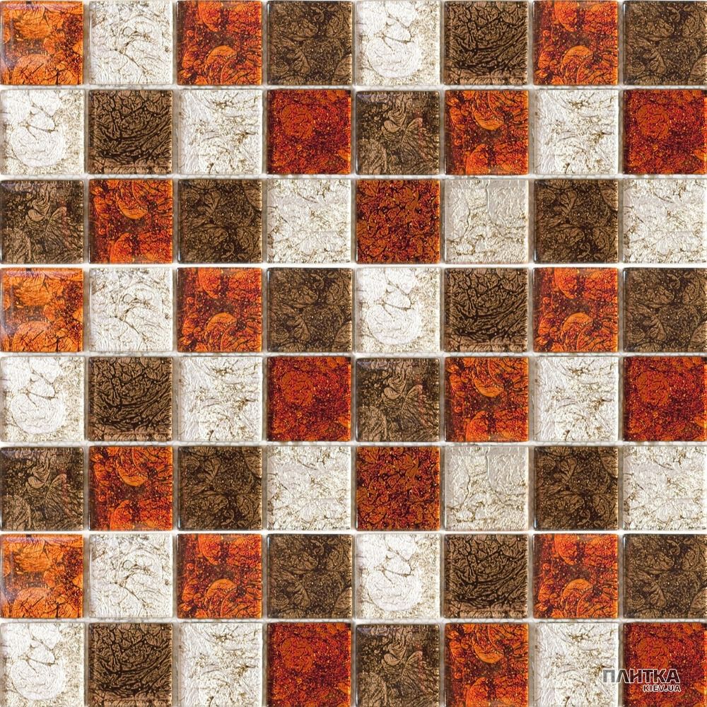 Мозаика Mozaico de Lux T-MOS T-Mos G12(TX-01) бежевый,коричневый,красный