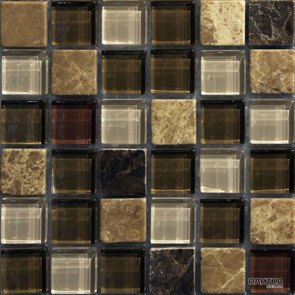 Мозаика Mozaico de Lux T-MOS T-Mos GF07 бежевый,коричневый