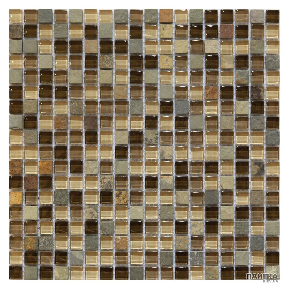 Мозаика Mozaico de Lux T-MOS T-MOS BEIGE LINEAR (15x15) бежевый,коричневый,микс