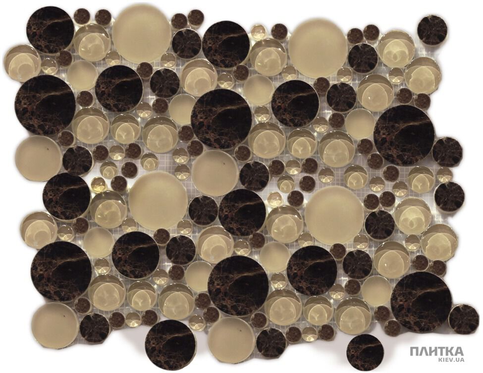 Мозаика Mozaico de Lux T-MOS T-Mos BUBBLE3 бежевый,коричневый