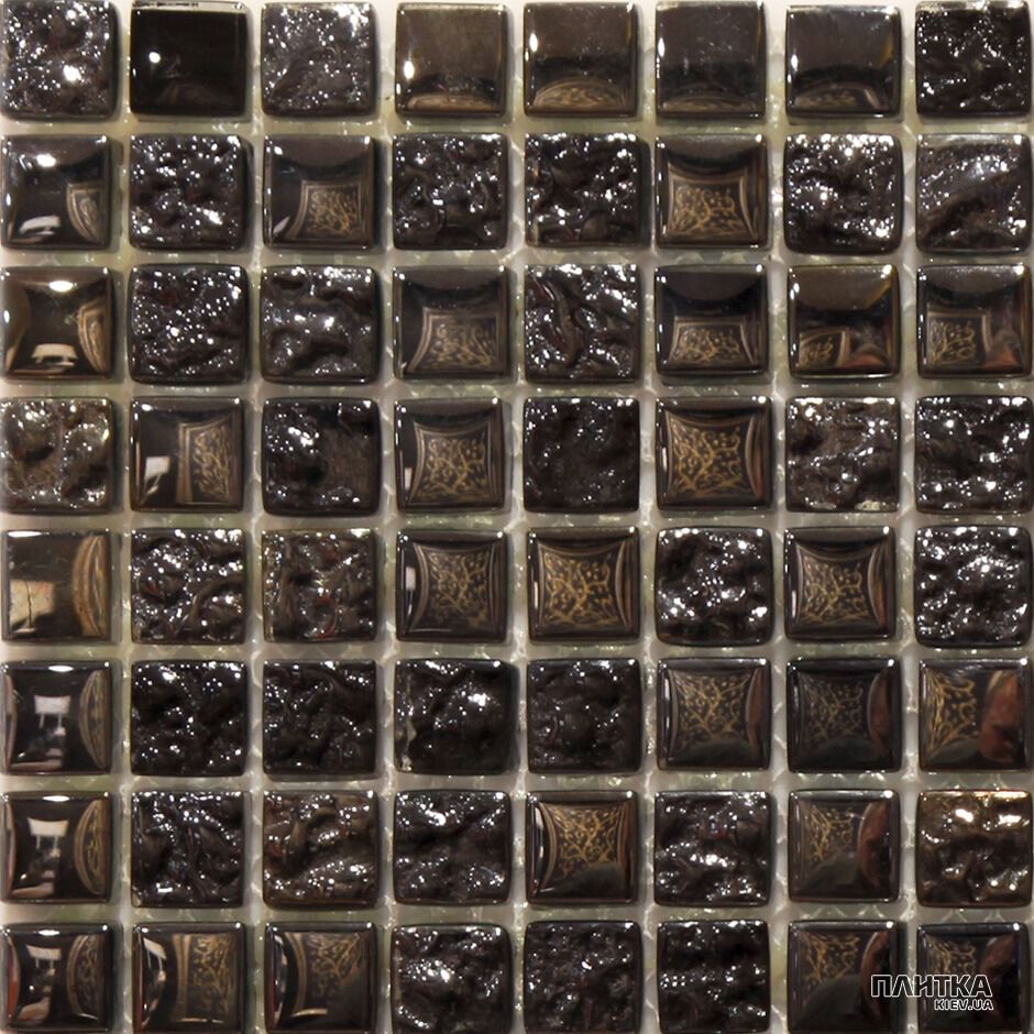 Мозаика Mozaico de Lux T-MOS T-Mos DARK BUMPS коричневый,черный