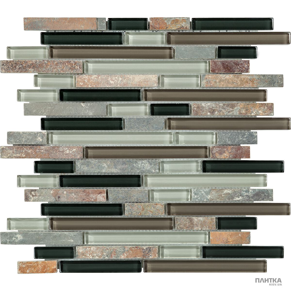 Мозаика Mozaico de Lux T-MOS T-MOS NIGHT RANDOM-1 коричневый,серый,черный