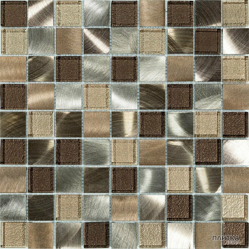 Мозаика Mozaico de Lux V-MOS V-MOS W-7657 305х305х8 бежевый,коричневый,серый