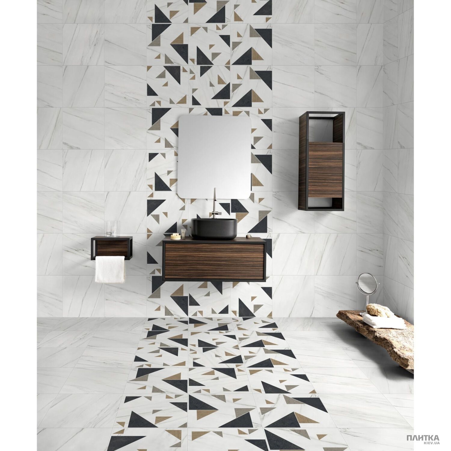 Керамогранит New Tiles Bauhaus MEYER RECT. белый,бежевый,серый,черный