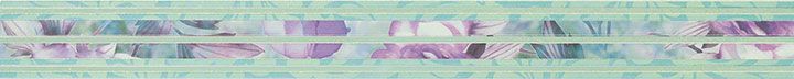 Плитка Novabell Milady MLW-X73K LIST.WALLPAPER WATER GREEN фриз голубой,фиолетовый