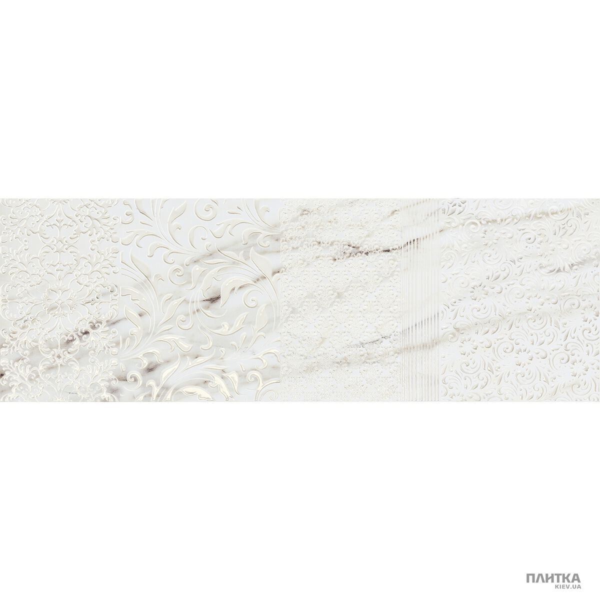 Плитка Novabell Prestige PGW-D80K DECORO TEXTURE CALACATTA BIANCO белый,темно-серый