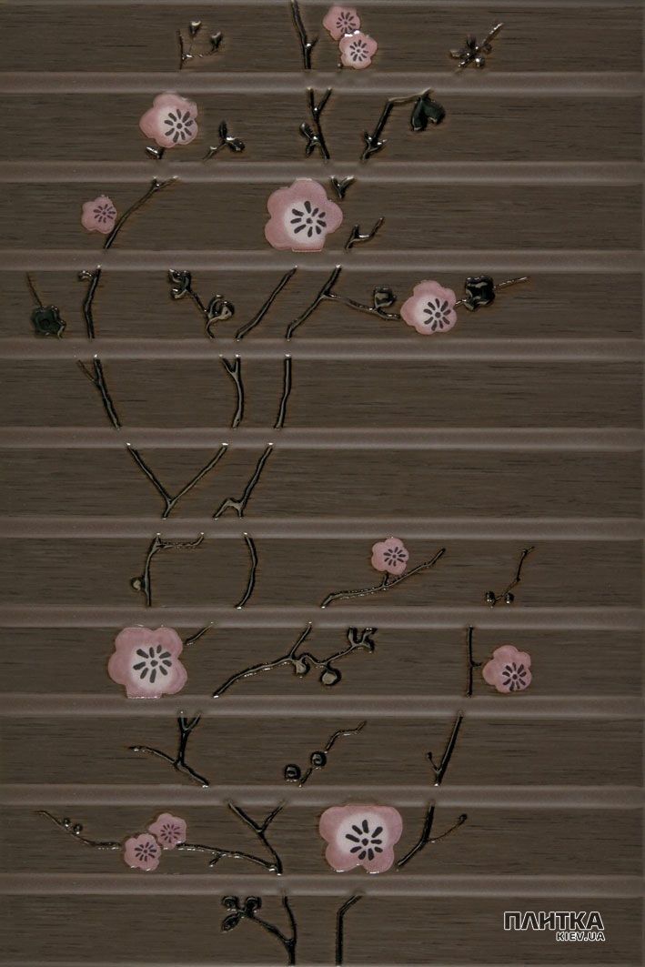 Плитка Opoczno Фіджі ФІДЖІ ОРІЄНТ БРОНЗА декор белый,розовый,темно-коричневый