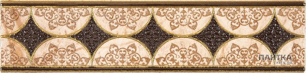 Плитка Pamesa Dana LIST AUREA MARFIL фриз бежевый,коричневый,золото