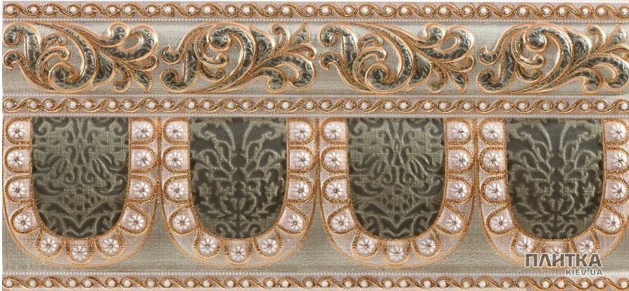 Плитка Pamesa La Maison ALZATA TISSU ESMERALDA декор позолота,серебро,темно-серый