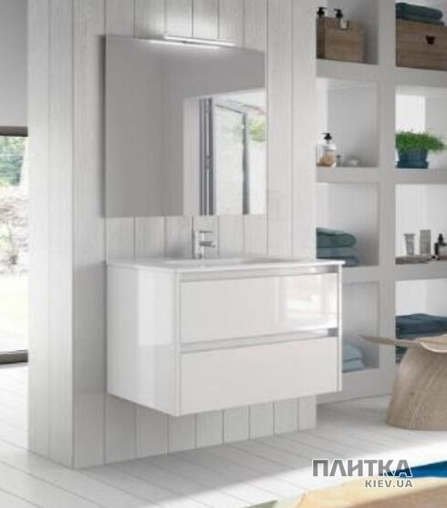 Комплект Primera Sansa C0072922 Sansa Комплект мебели: тумба + раковина + зеркало 80см, белый глянцевый белый