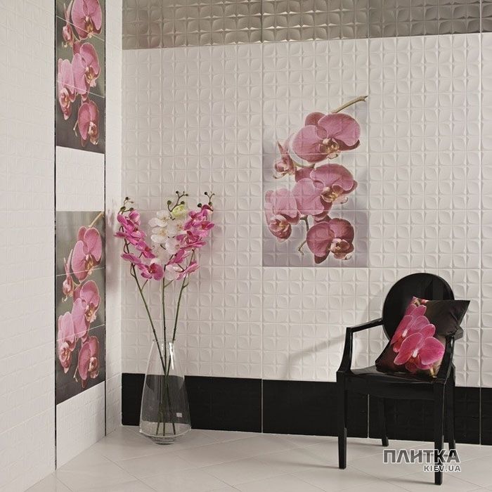 Плитка Rocersa Glamour DEC ORCHID C RSA декор сірий,рожевий