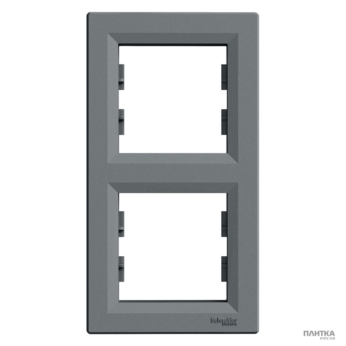 Рамка Schneider Asfora Рамка 2-постовая вертикальная, сталь сталь