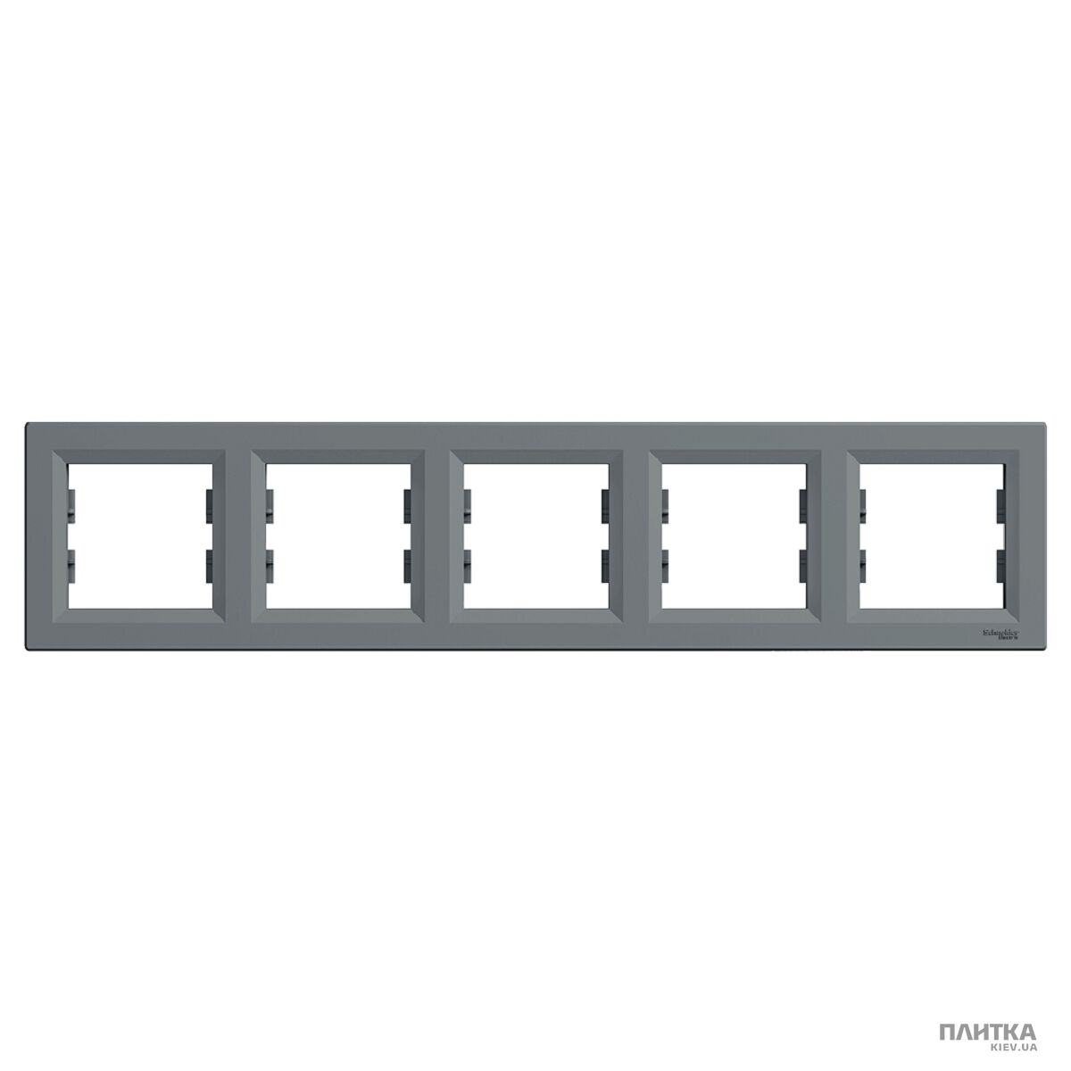 Рамка Schneider Asfora Рамка 5-постовая горизонтальная, сталь сталь