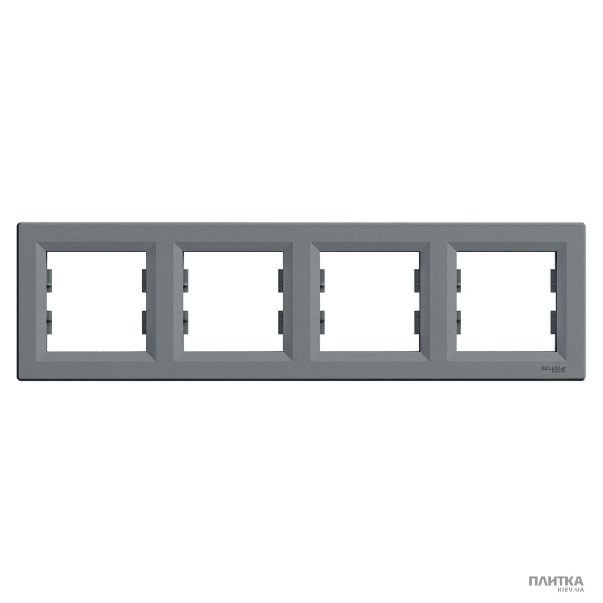 Рамка Schneider Asfora Рамка 4-постовая горизонтальная сталь сталь