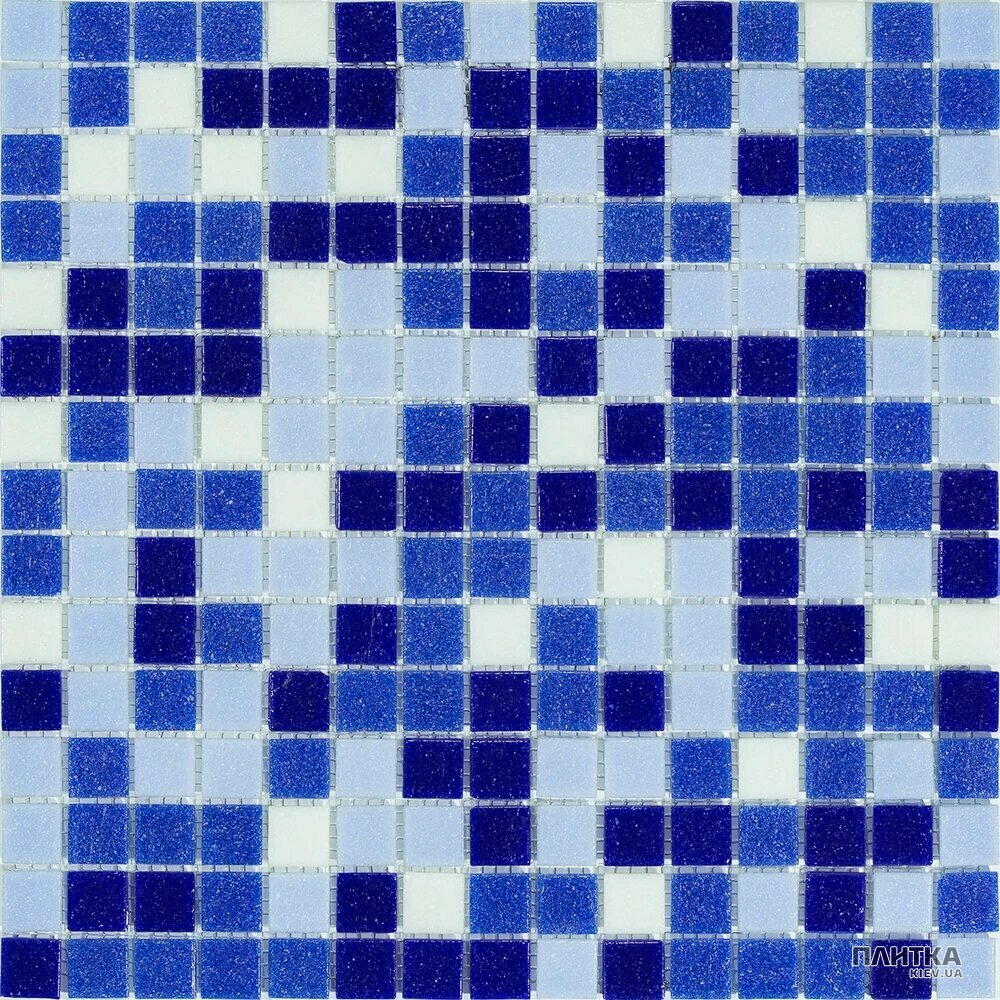 Мозаика Stella di Mare R-MOS R-MOS B11243736 микс синий 20x20 на сетке 327х327х4 голубой,синий