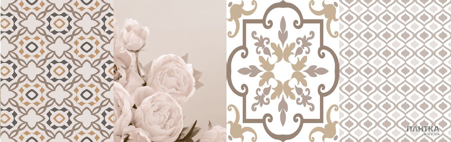 Плитка Venus Icon ICON DECORE GLOSSY LOUNGE BEIGE декор5 белый,бежевый,серый,розовый,бежево-коричневый
