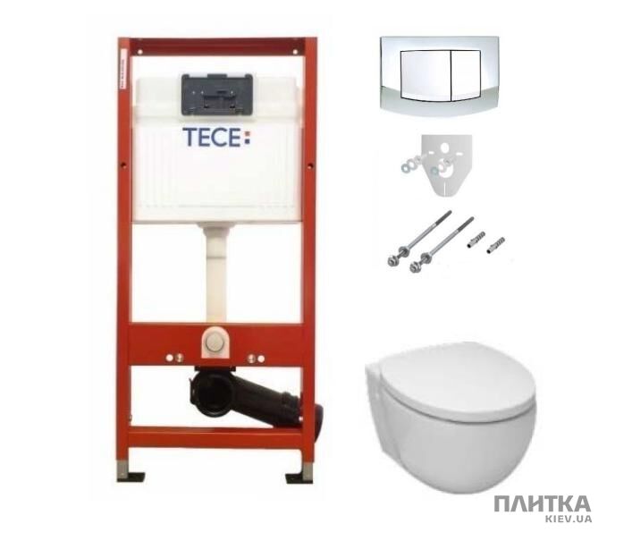 Унітаз Villeroy&Boch Унітаз підвісний Villeroy&Boch Tube та інсталяція TECEbase kit білий,хром