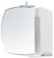 Зеркало для ванной Аква Родос Глория 75 см с левосторонним шкафчиком белый