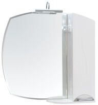 Зеркало для ванной Аква Родос Глория 75х82 см c правосторонним шкафчиком белый