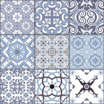 Плитка Almera Ceramica Patchwork PATCHWORK BLUE білий,блакитний