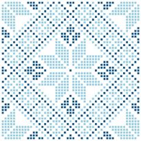 Плитка Almera Ceramica Вишиванка ВИШИВАНКА БЛАКИТНА 5 плитка білий,блакитний,чорний - Фото 1