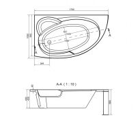 Акрилова ванна Cersanit ALMA Ванна 170x100 ліва + PW02(PW01,PW04,PW06,PW011) - Фото 3