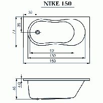Акриловая ванна Cersanit Nike 150x70 см белый - Фото 3