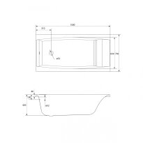 Акриловая ванна Cersanit Virgo S301-048 150x75+ножки PW04 белый
