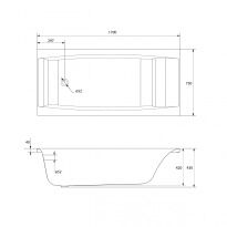 Акриловая ванна Cersanit Virgo S301-045 VIRGO Ванна 170x75+PW01 белый - Фото 2