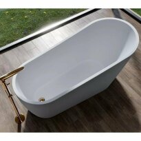 Акрилова ванна Cersanit Zen Ванна акрилова окремостояча овальна ZEN 167х72, із сифоном та хромованим донним клапаном click-clack, білий глянець білий - Фото 6