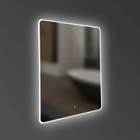 Зеркало для ванной Devit Acqua 5257361 ACQUA Зеркало 600х700 закругленное, с тачсенсором и LED подсветкой серебро
