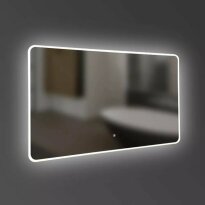 Зеркало для ванной Devit Acqua 5257101 ACQUA Зеркало 1000х700 закругленное, с тачсенсором и LED подсветкой серебро - Фото 2