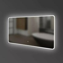 Зеркало для ванной Devit Acqua 5257101 ACQUA Зеркало 1000х700 закругленное, с тачсенсором и LED подсветкой серебро - Фото 3