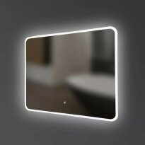 Зеркало для ванной Devit Acqua 5257281 ACQUA Зеркало 800х600 закругленное, с тачсенсором и LED подсветкой серебро