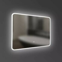 Зеркало для ванной Devit Acqua 5257281 ACQUA Зеркало 800х600 закругленное, с тачсенсором и LED подсветкой серебро - Фото 3