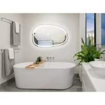 Зеркало для ванной Devit Style 5415080 Style Асимметричное зеркало 800х500 с LED подсветкой и тачсенсором белый,зеркало - Фото 6