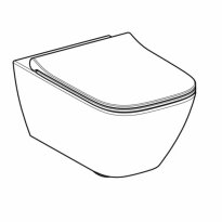 Унітаз Geberit Smyle Square 500.685.01.1 Комплект підвісного, унітаз Geberit Smyle Square воронкоподібний, закрита форма, Rimfree, з сидінням із кришкою Soft Close (Sandwich) білий - Фото 2